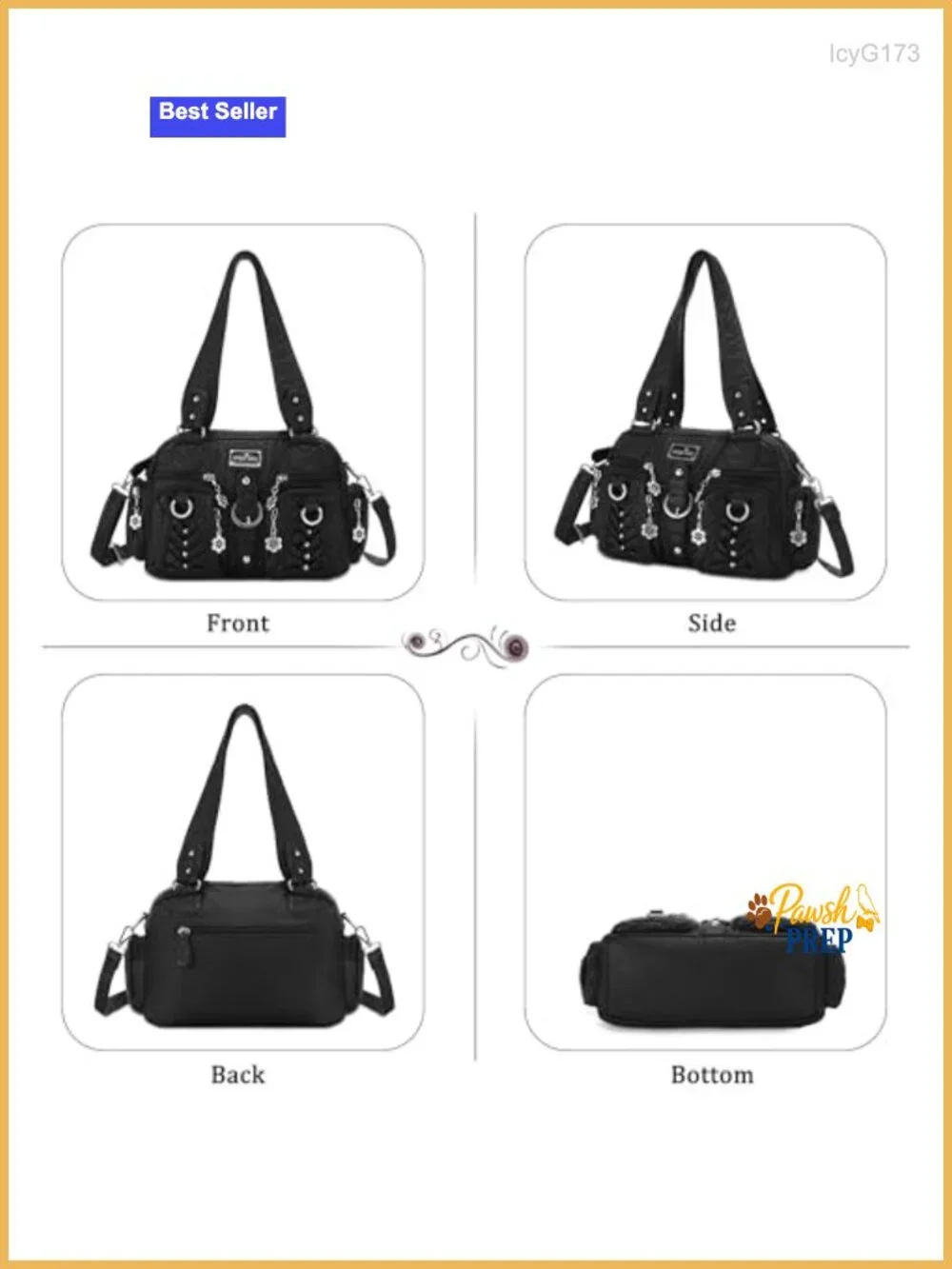 Soft Faux Leather Hobo Handbag Women Crossbody Shoulder Bag Multipocket Purse